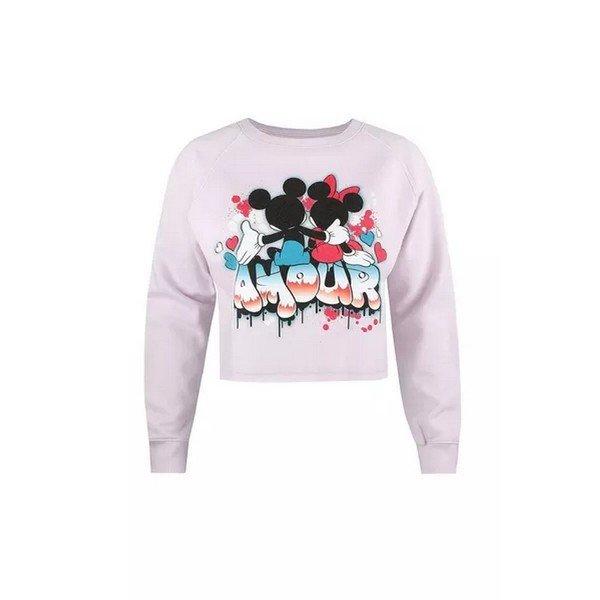 Image of Amour Sweatshirt Kurz Geschnitten Damen Lavendel XL