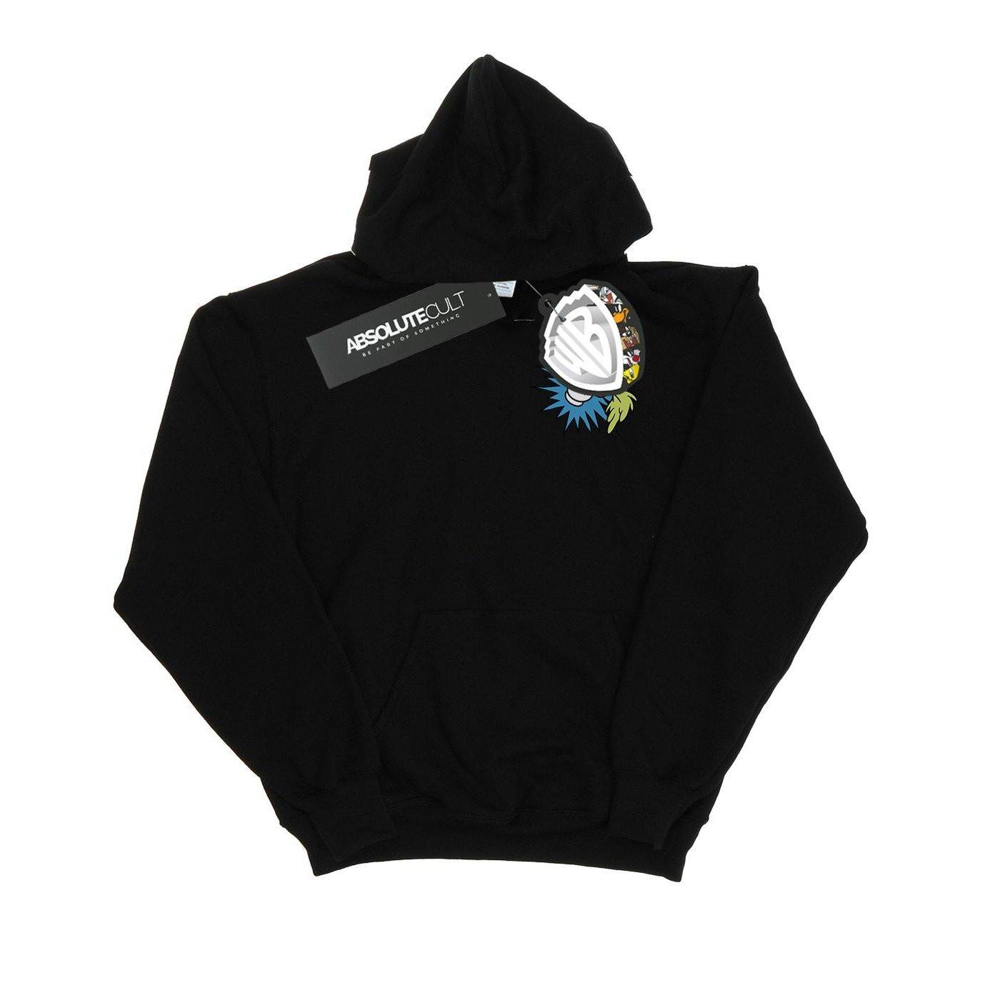 Image of Bugs Bunny Carrot Breast Print Kapuzenpullover Damen Schwarz S