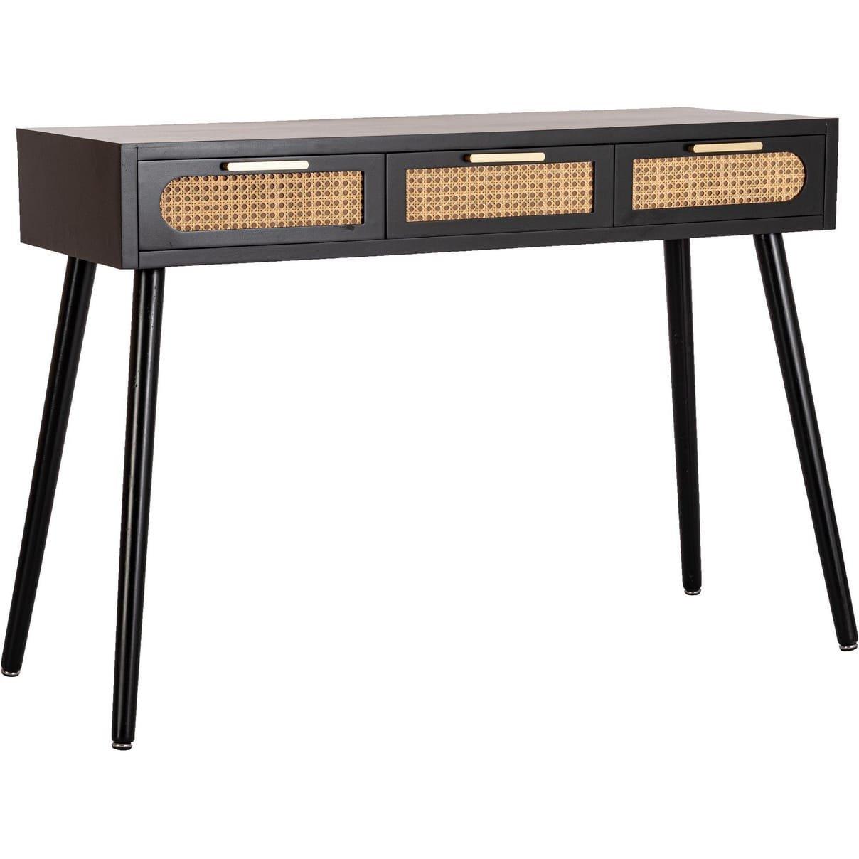 mutoni Table console Josine noir 110x40x78  