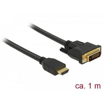 DeLOCK 85652 câble vidéo et adaptateur 1 m HDMI Type A (Standard) DVI Noir