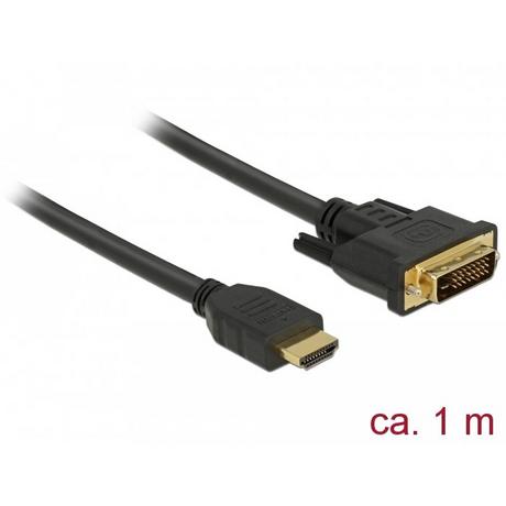 DeLock  DeLOCK 85652 câble vidéo et adaptateur 1 m HDMI Type A (Standard) DVI Noir 