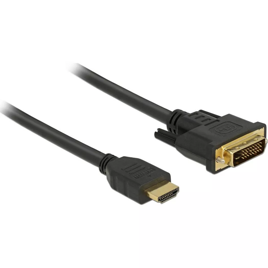Delock Kabel HDMI – DVI, 1 m, bidirektional