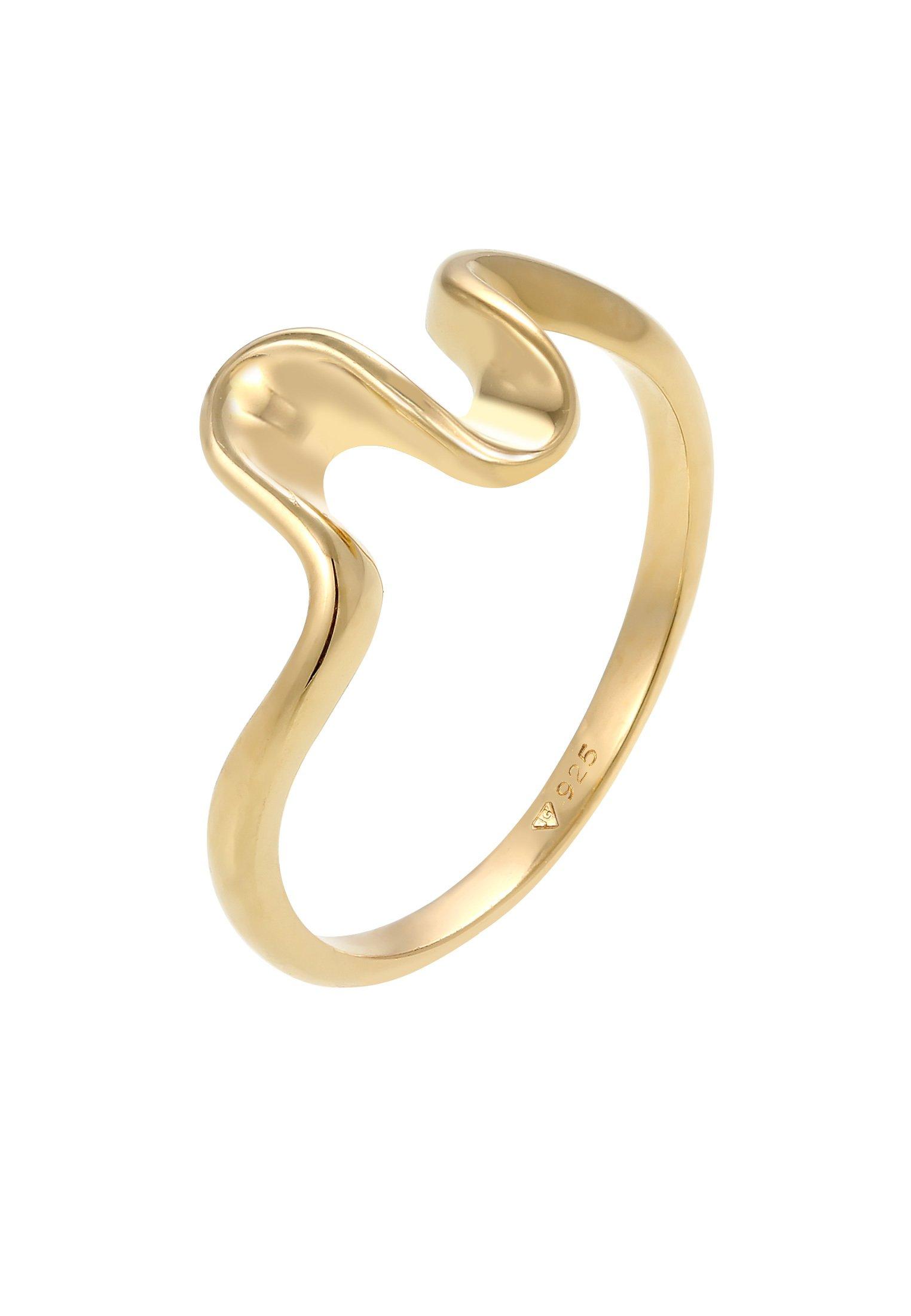 Image of Ring Wellen Design Damen Gold 54mm