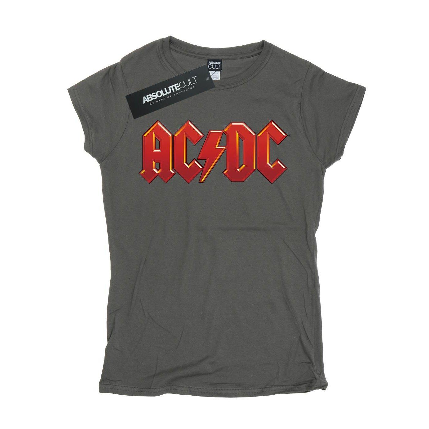 Image of Acdc Dark Red Logo Tshirt Damen Charcoal Black XL