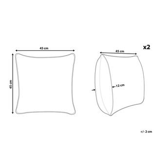 Beliani Dekokissen 2er Set aus Baumwolle Retro ANDIRIN  