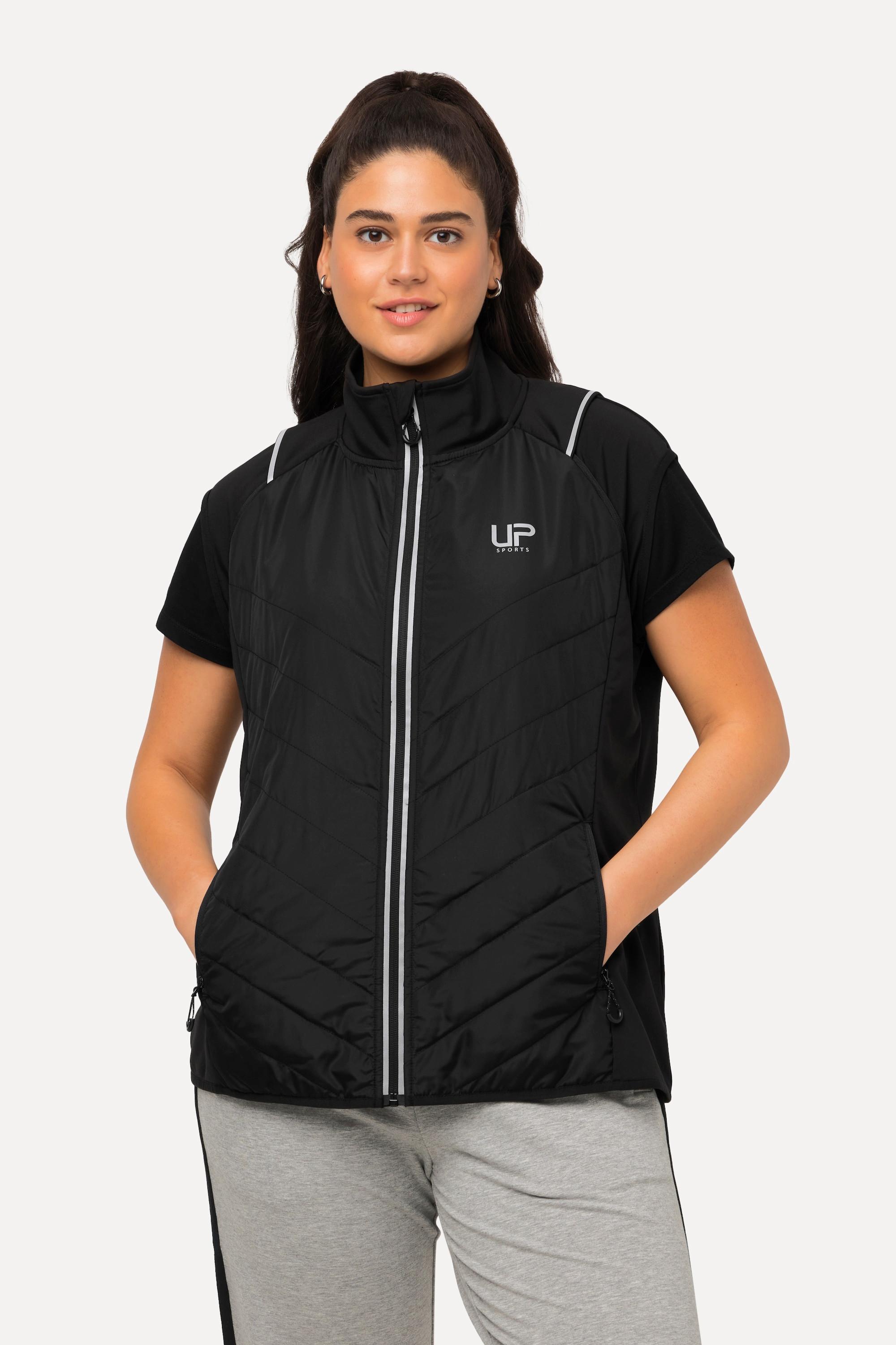 Ulla Popken  2-in-1-Funktionsjacke, Ärmel abnehmbar, Stehkragen 