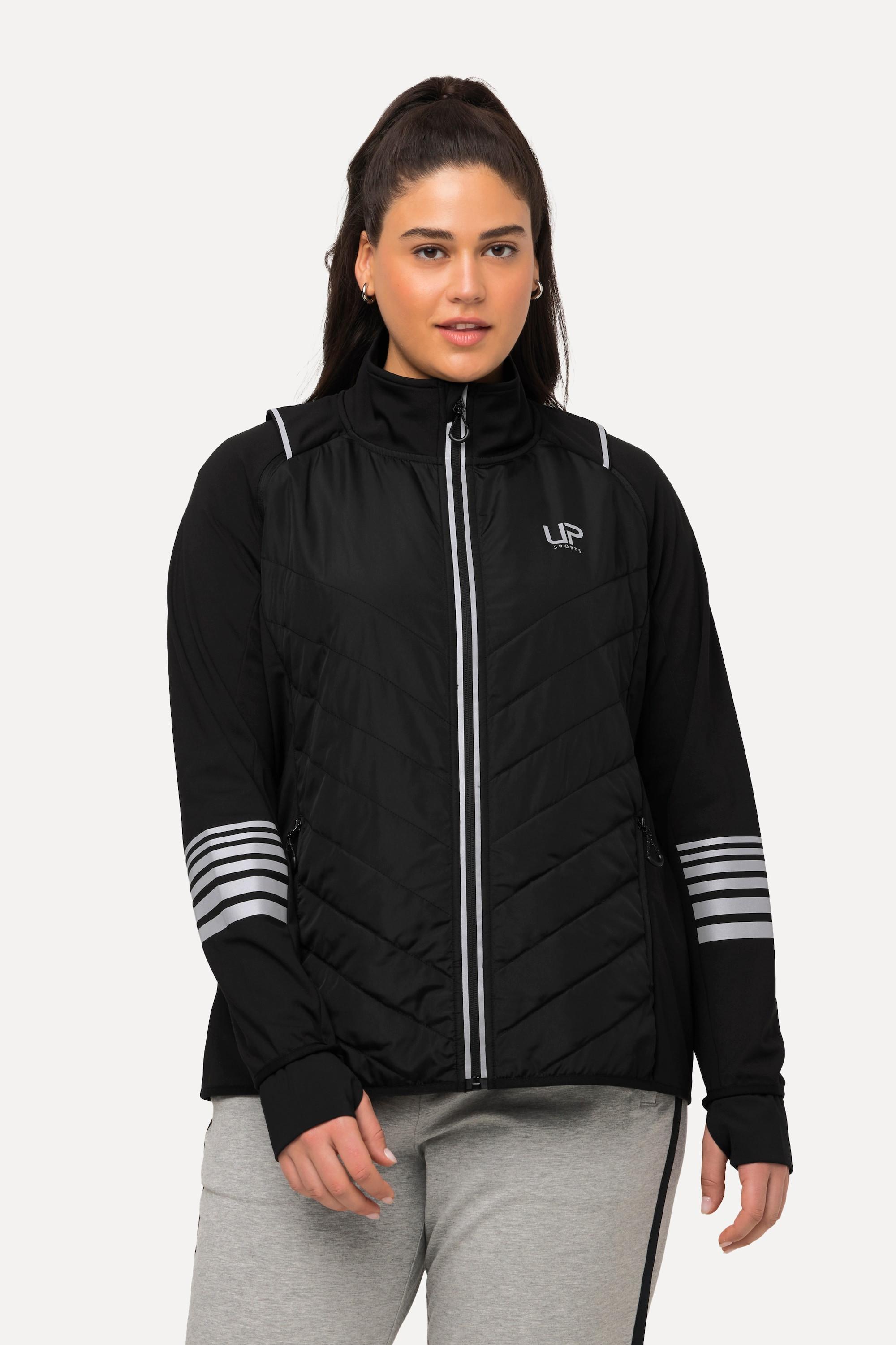 Ulla Popken  2-in-1-Funktionsjacke, Ärmel abnehmbar, Stehkragen 