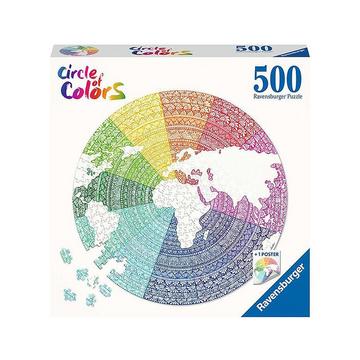 Ravensburger Casse-tête 500 pièces Casse-tête rond - Cercle de couleurs - Mandala