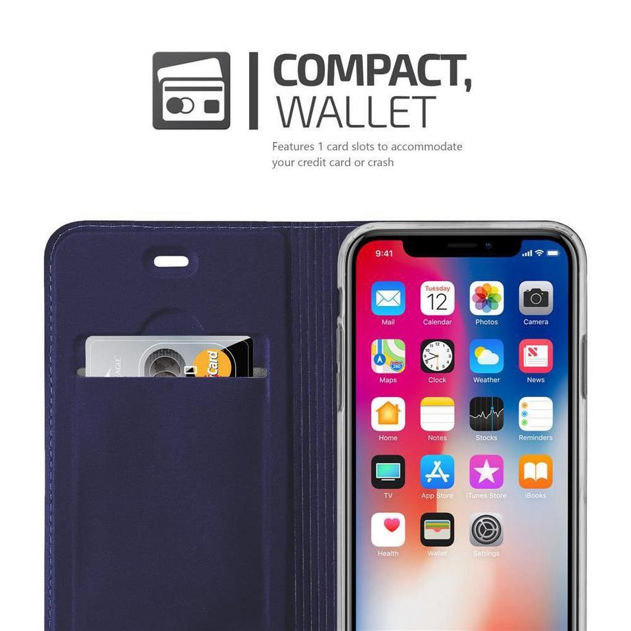 Cadorabo  Hülle für Apple iPhone X / XS Magnetverschluss, Kartenfach 