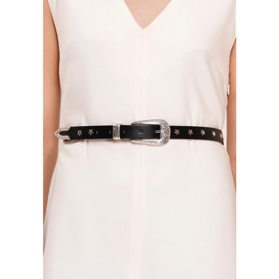 AVANT-GARDE PARIS  Ceinture fine rétro noire 