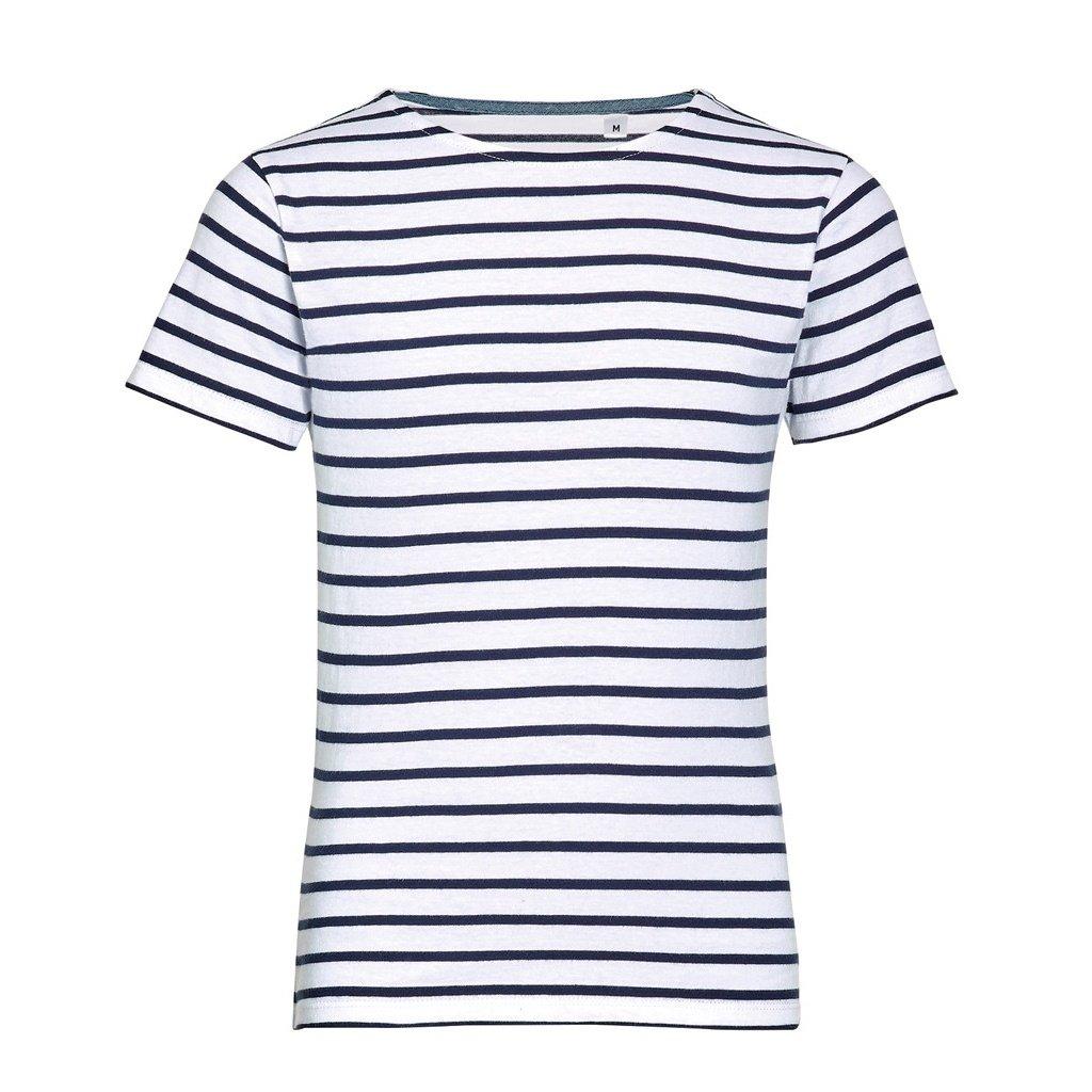Image of Miles Kurzarm Tshirt, Gestreift Jungen Weiss 8A