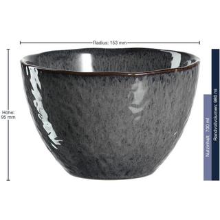 LEONARDO Schale Matera 980ml Anthrazit 6 Stück, HxD: 10x15cm, Vol: 980ml, Keramik  