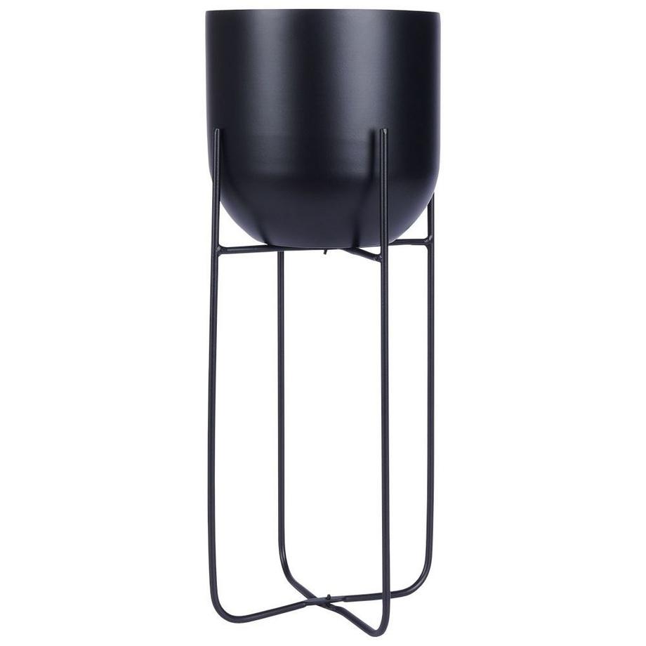 B2X  Schwarzer Metalltopf auf Ständer für modernes Dekor 