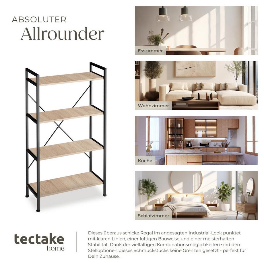 Tectake Étagère LEEDS style industriel  