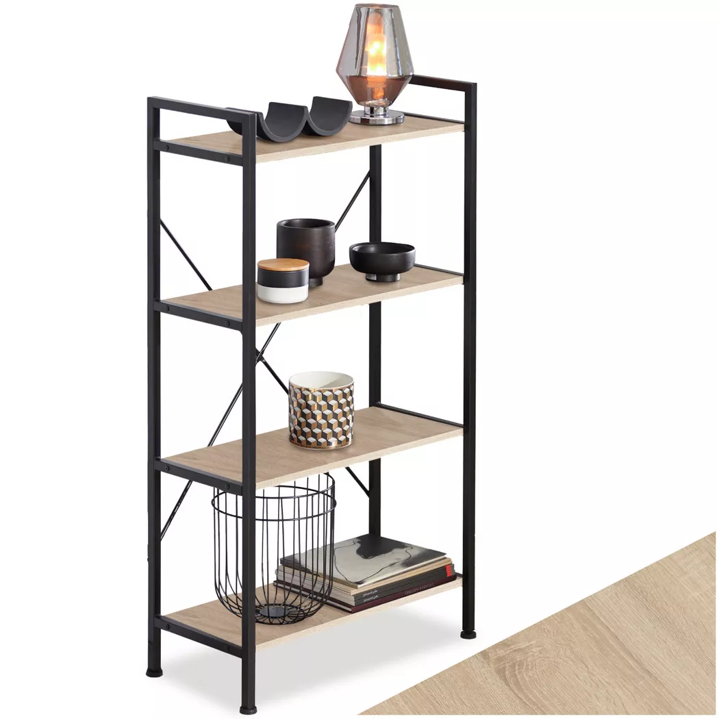 Tectake - Étagère LEEDS style industriel, 122CM, Sable