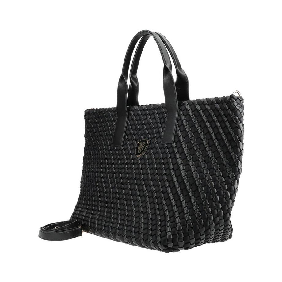 Blauer Geflochtene Shopper Tasche  