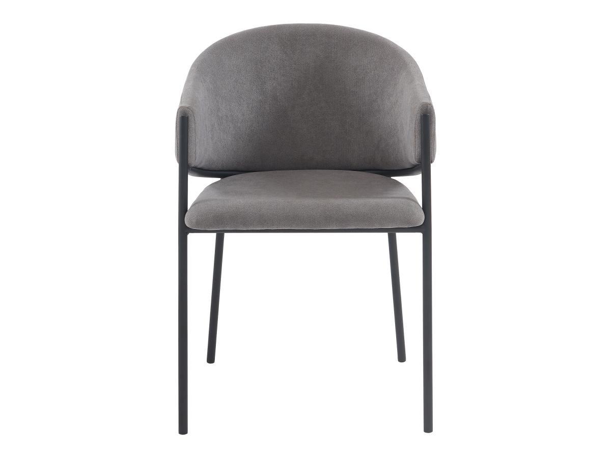 PASCAL MORABITO Lot de 2 chaises avec accoudoirs en tissu et métal noir - Gris - ORDIDA de Pascal MORABITO  