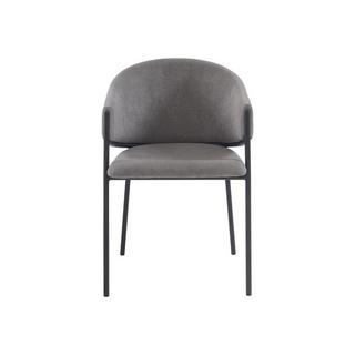 PASCAL MORABITO Lot de 2 chaises avec accoudoirs en tissu et métal noir - Gris - ORDIDA de Pascal MORABITO  