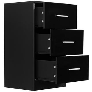 Northix Table de chevet classeur avec 3 tiroirs tiroir conteneur noir  