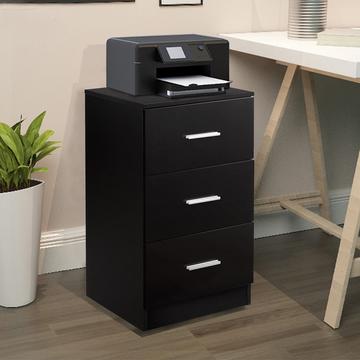 Comodino classificatore con 3 cassetti cassetto contenitore nero