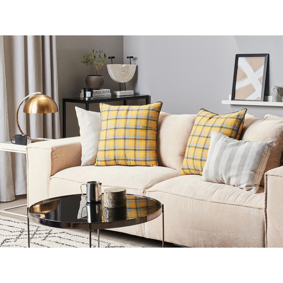 Beliani Dekokissen 2er Set aus Baumwolle Rustikal DICENTRA  