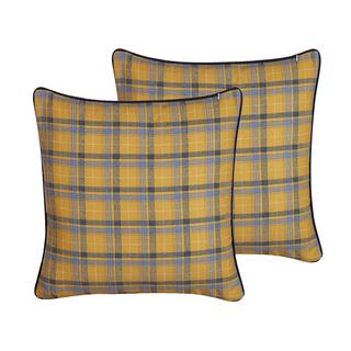 Beliani Lot de 2 coussins décoratifs en Polyester Rustique DICENTRA  