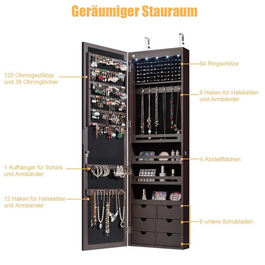 Northix Schmuckschrank mit Spiegel  