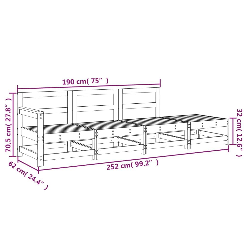 VidaXL Ensemble de salon de jardin bois  