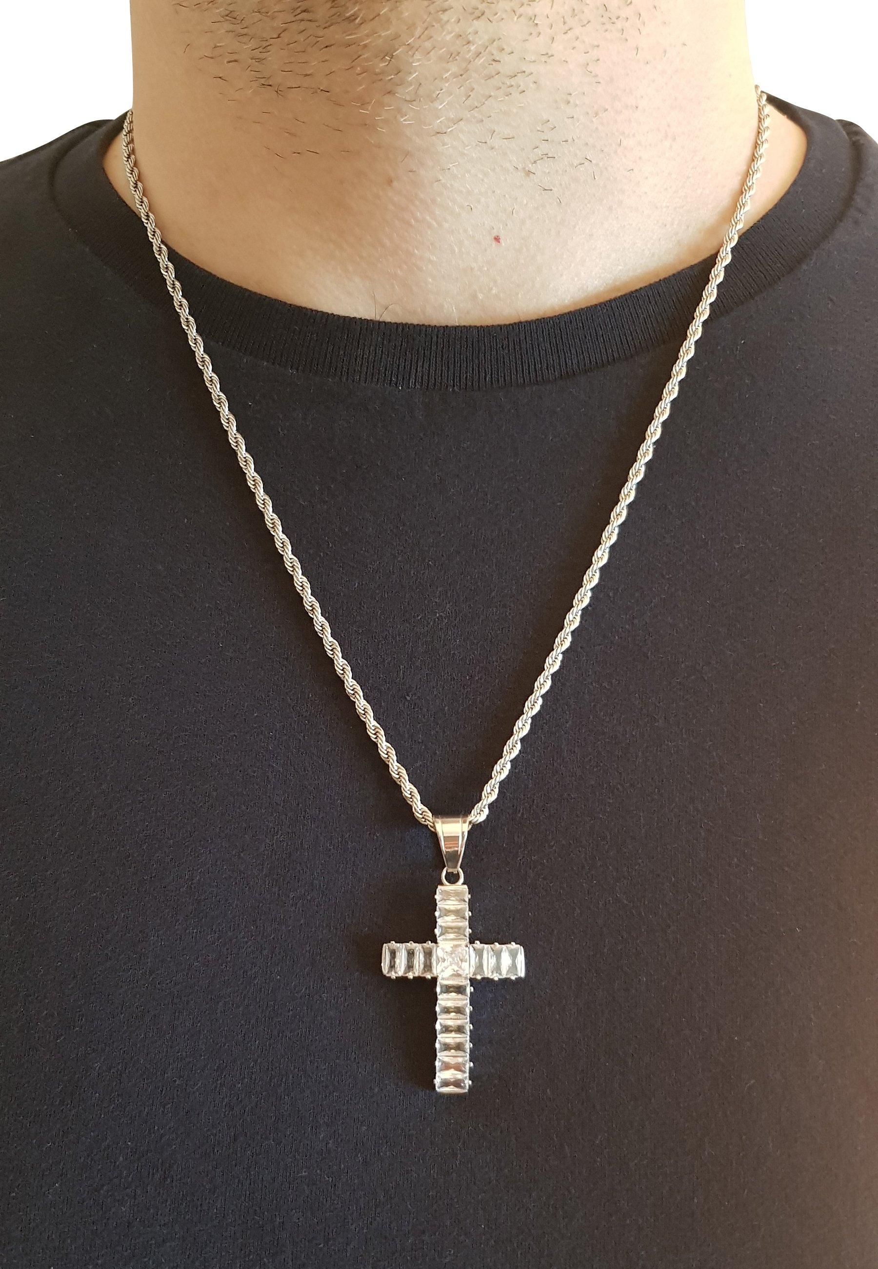 HEBE JEWELS  Kreuz Kette mit Zirkonia 