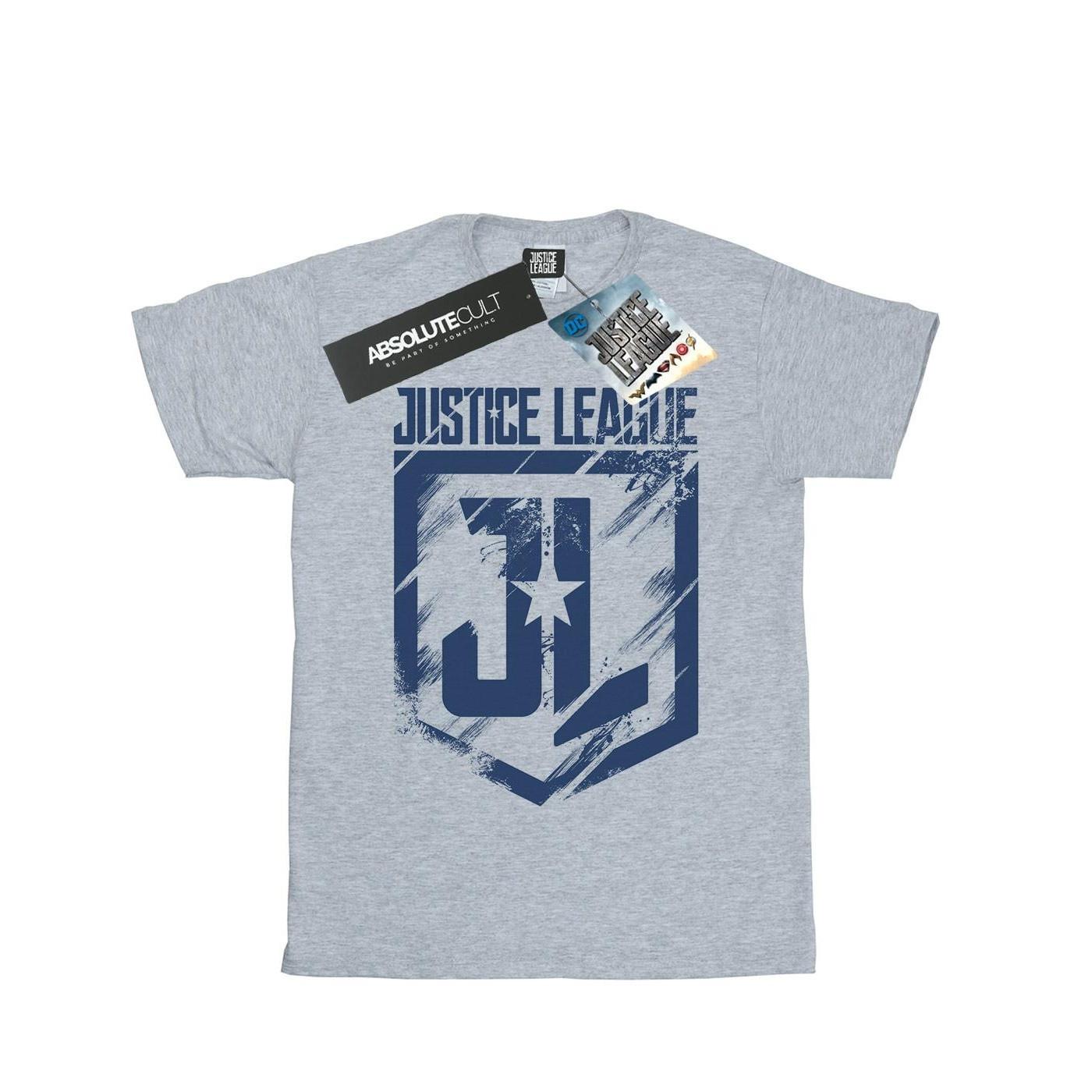 Image of Justice League Movie Indigo Logo Tshirt Damen Grau L