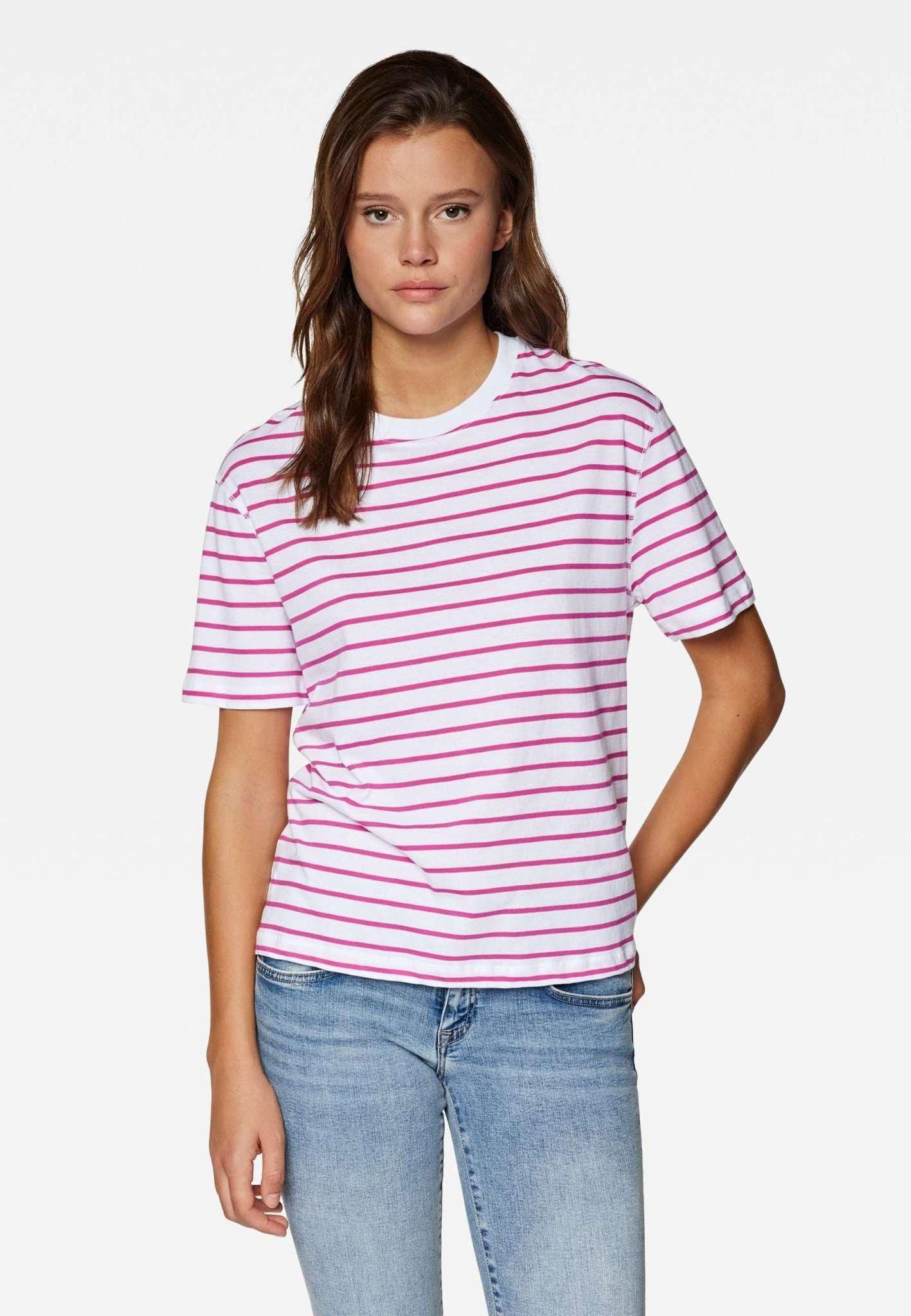 Image of T-shirts Stripe T-shirt Damen Pink L