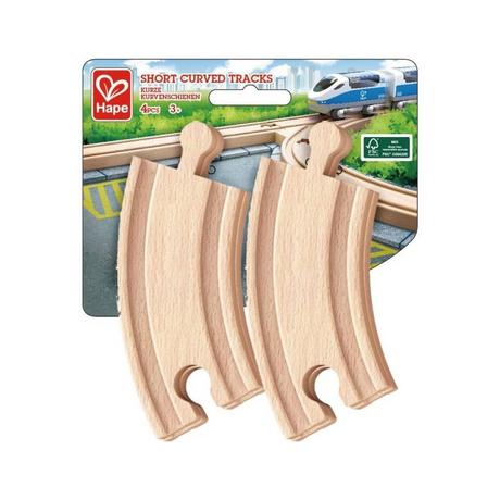 Hape  Eisenbahn Kurze Kurvenschienen (4Teile) 