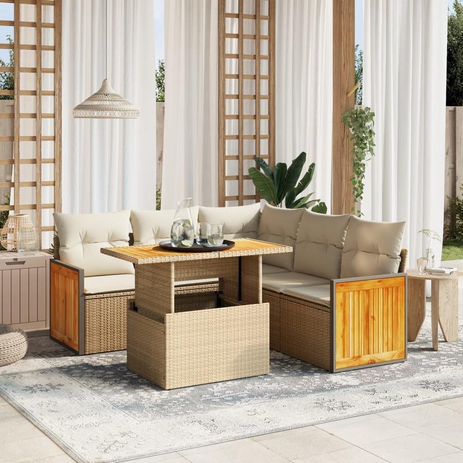 VidaXL set divano da giardino Polirattan  