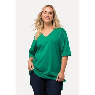 Ulla Popken  T-shirt dalle linee morbide con scollo a V e mezze maniche 