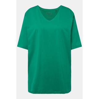 Ulla Popken  T-shirt dalle linee morbide con scollo a V e mezze maniche 