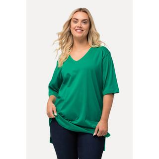 Ulla Popken  T-shirt dalle linee morbide con scollo a V e mezze maniche 