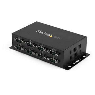 Hub série RS232 à 8 ports - Adaptateur USB vers 8x DB9 RS232 à montage mural et rail DIN