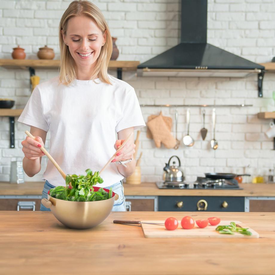 Northix Ciotola da portata in acciaio inossidabile color oro  