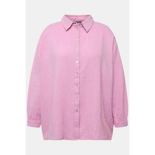 Ulla Popken  Camicia in mussola dal taglio oversize con collo da camicia e maniche lunghe 