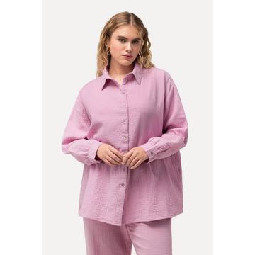 Camicia in mussola dal taglio oversize con collo da camicia e maniche lunghe