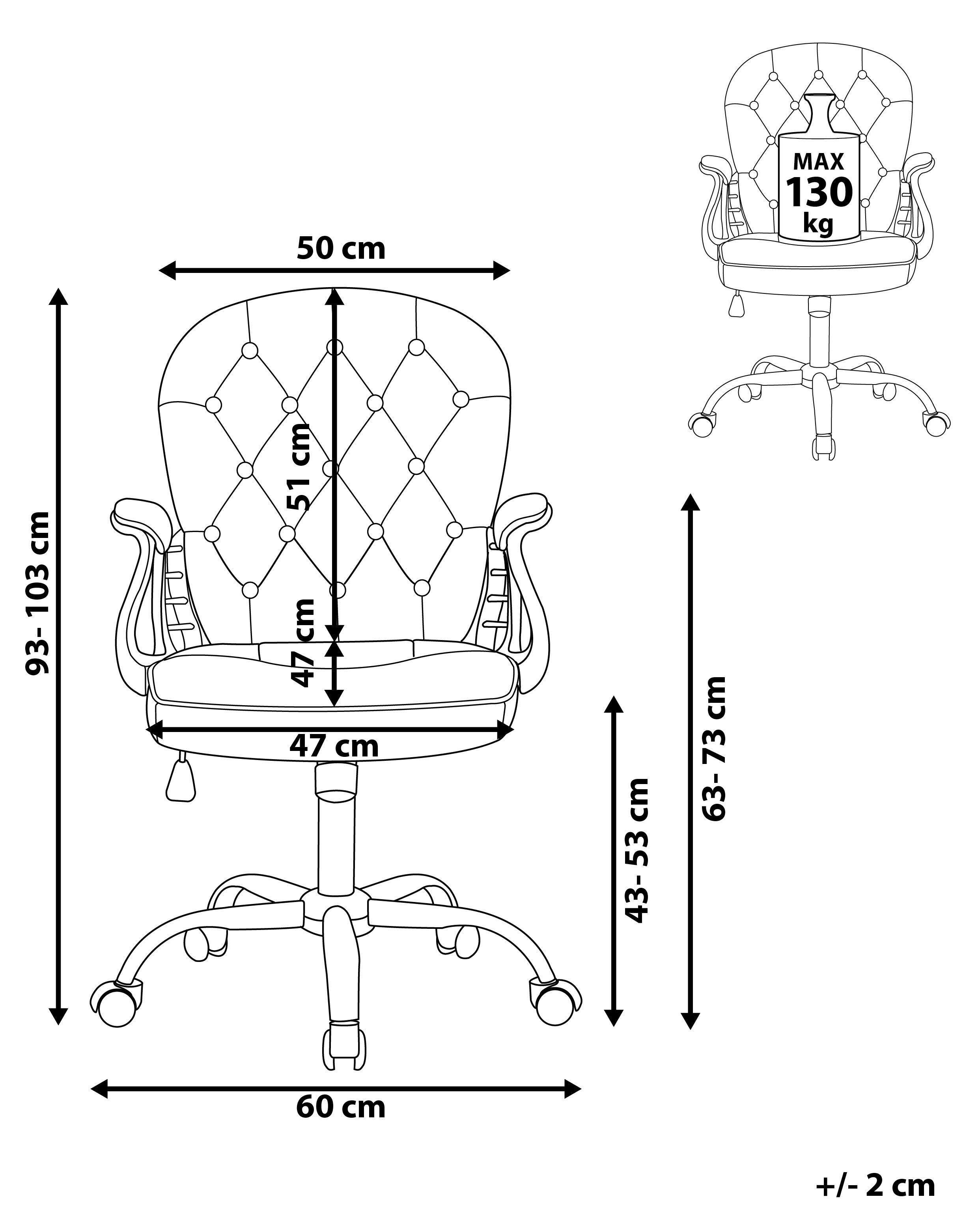 Beliani Chaise de bureau en Cuir PU Moderne PRINCESS  