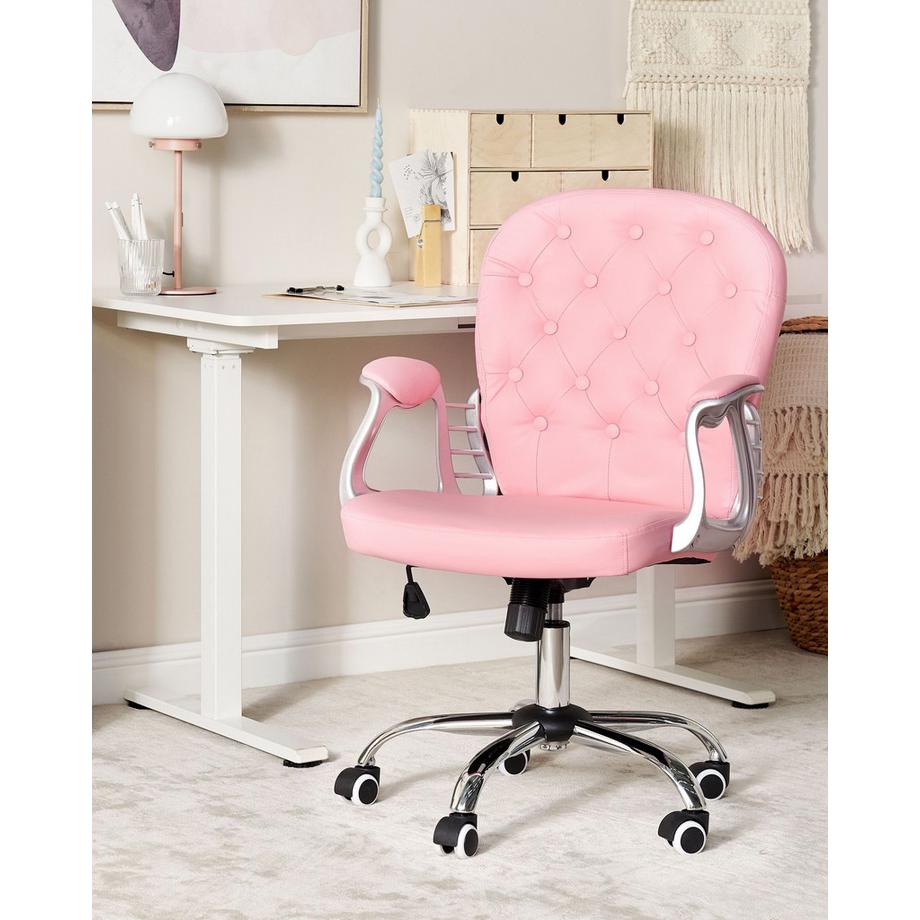Beliani Chaise de bureau en Cuir PU Glamour PRINCESS  