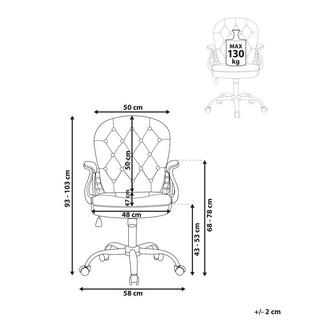 Beliani Bürostuhl aus Kunstleder Glamourös PRINCESS  