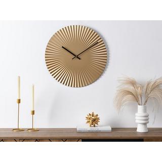 Vente-unique Horloge murale design - D. 50 cm - Métal - Doré - FELINAR  