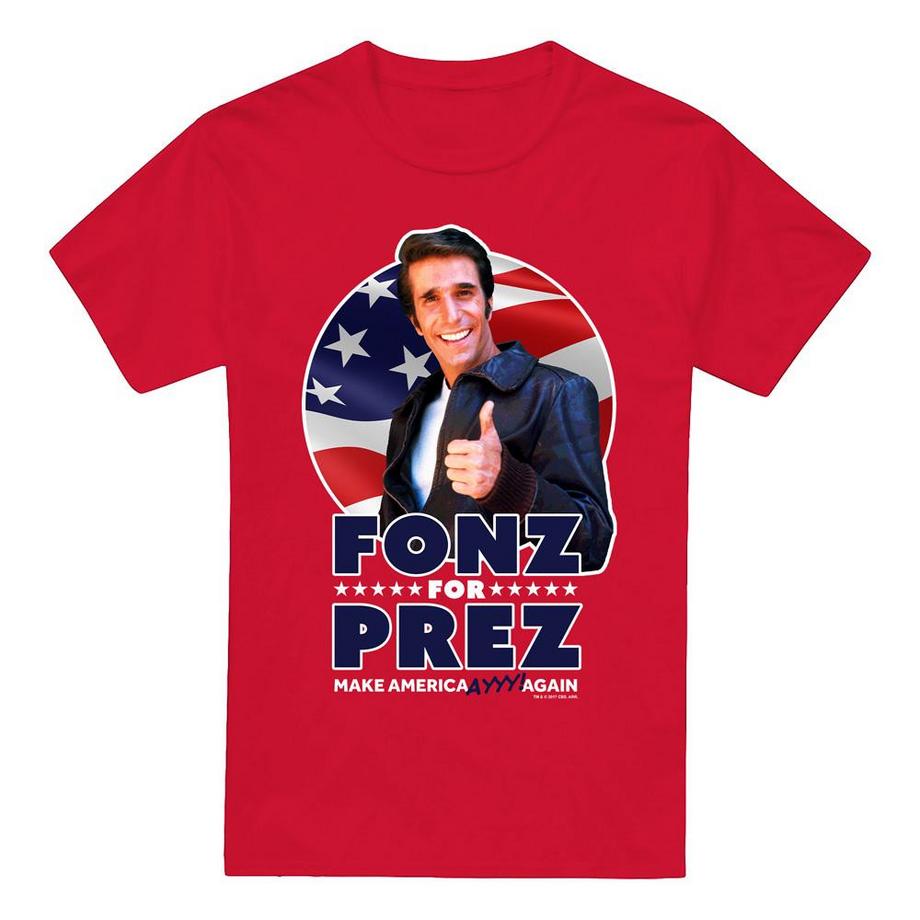 Happy Days Fonz for Prez Grafikdruck T-Shirt  