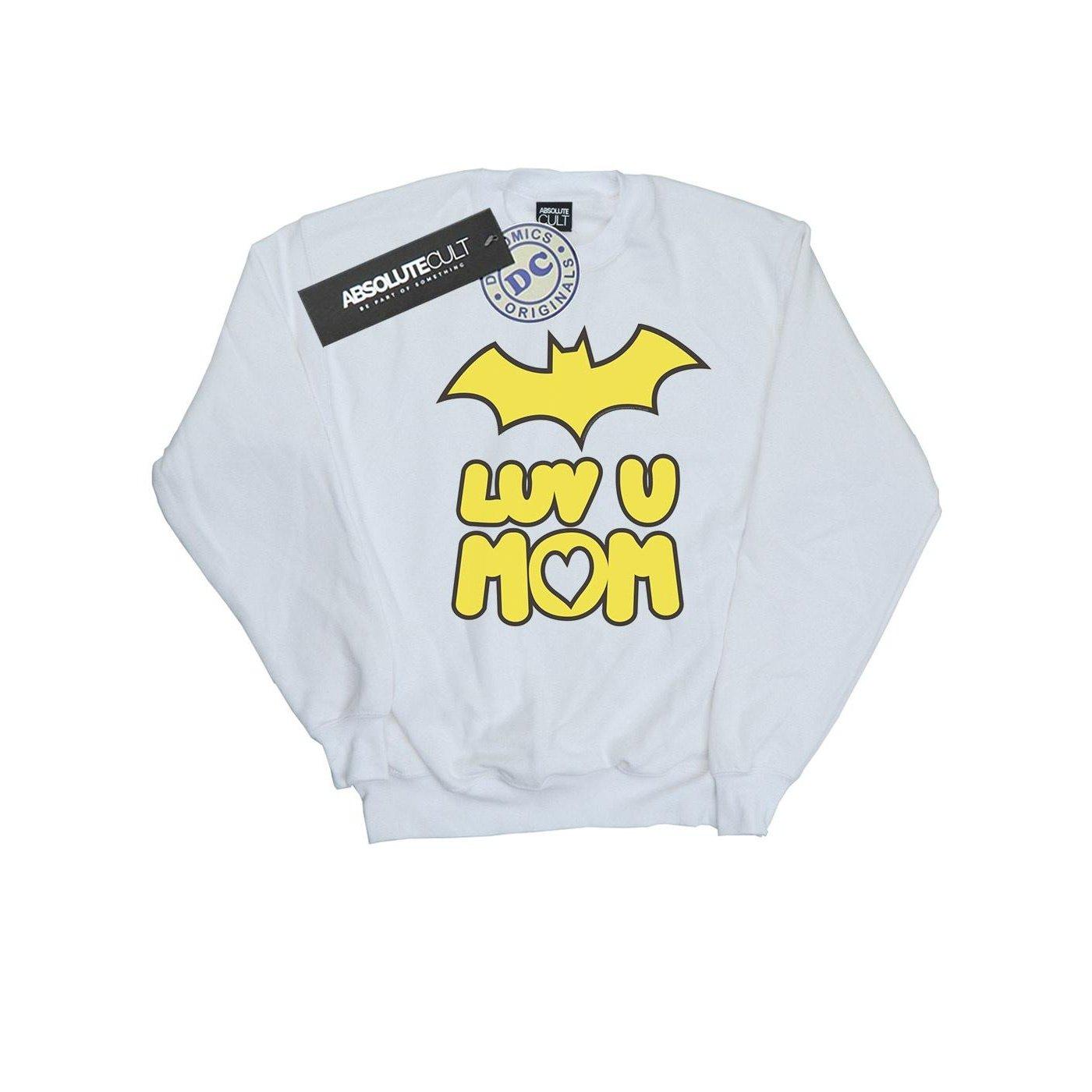 Image of Batgirl Luv You Mom Sweatshirt Jungen Weiss 104