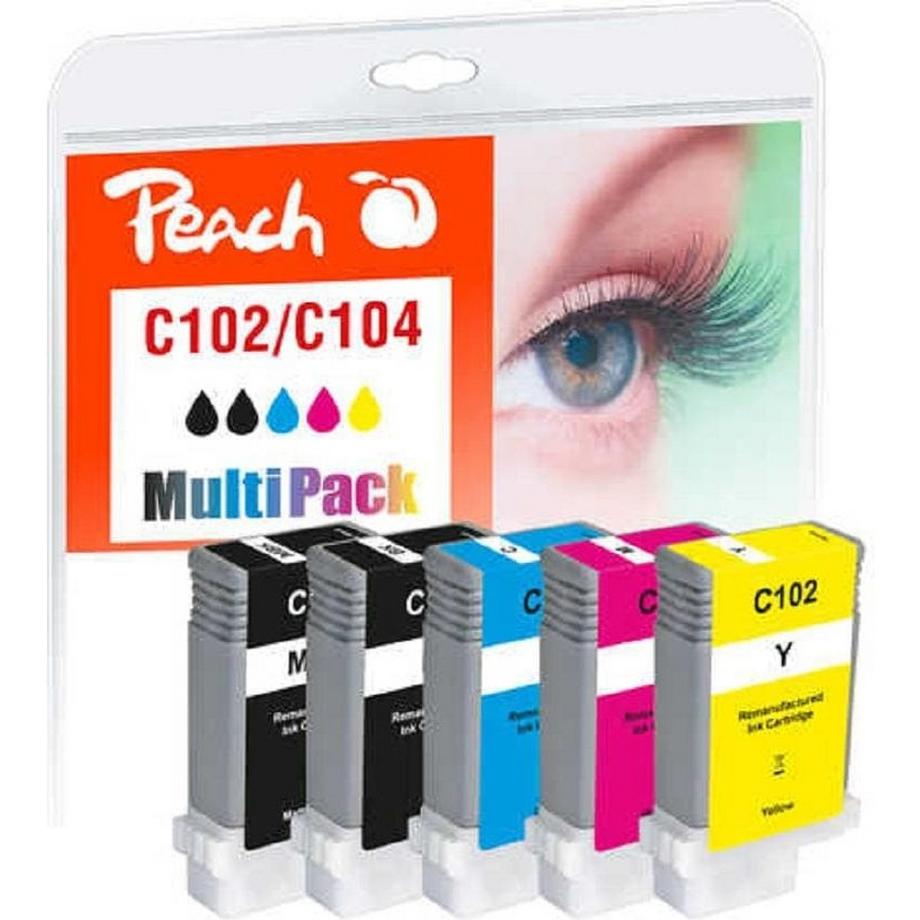 Peach  Tinte Canon PFI-102/104M Multi 5x130 ml, bk, mbk, c, 104m, y 