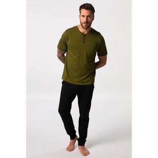 JP1880  Schlafanzug, Homewear, OEKO-TEX, Zweiteiler, Henley, lange Hose 