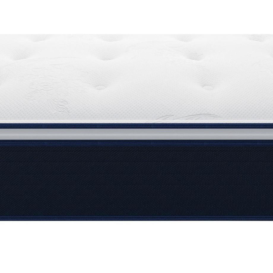 DREAMEA Set aus Bettgestell mit Bettkasten + Taschenfederkernmatratze & Topper - 160 x 200 cm - Stärke 24 cm - Weiß - ALTIER von YSMÉE  