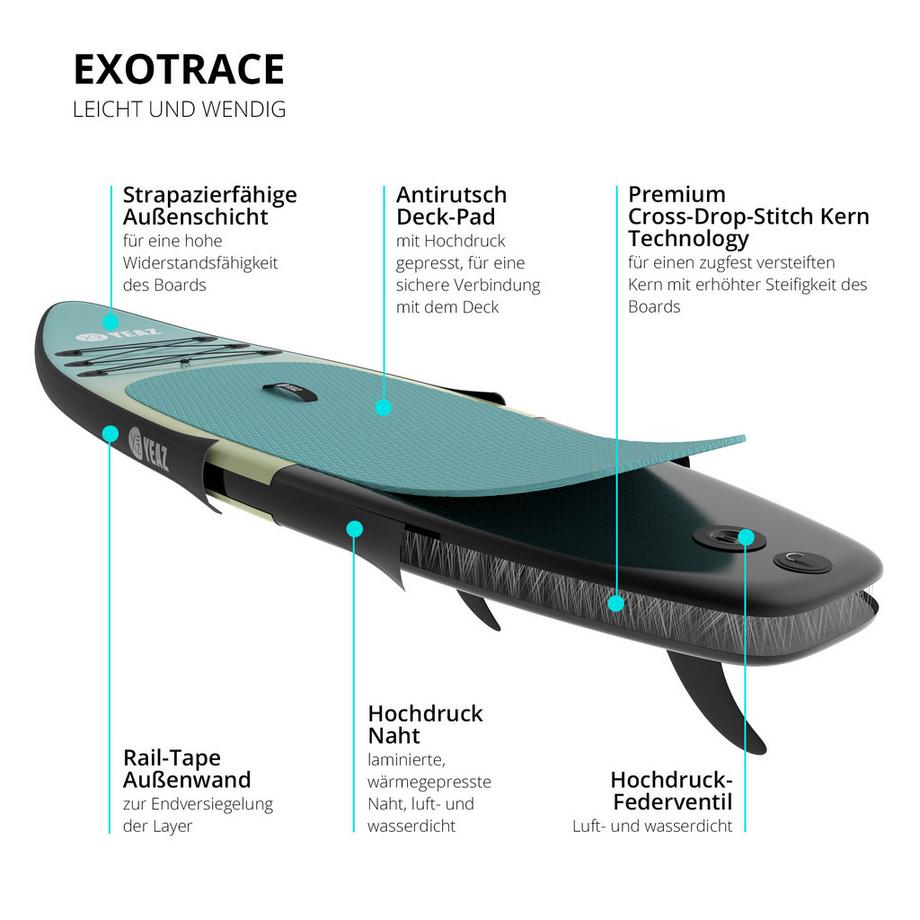 YEAZ  LAGUNA BEACH - EXOTRACE - SET Planche de Stand-Up Paddle et accessoires 